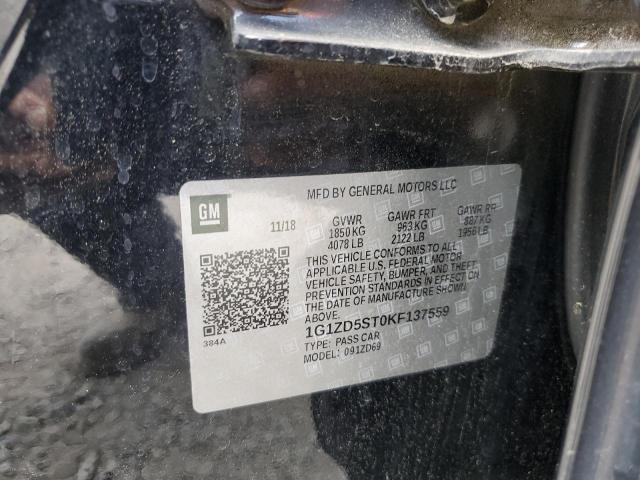 2019 Chevrolet Malibu Lt VIN: 1G1ZD5ST0KF137559 Lot: 49735774