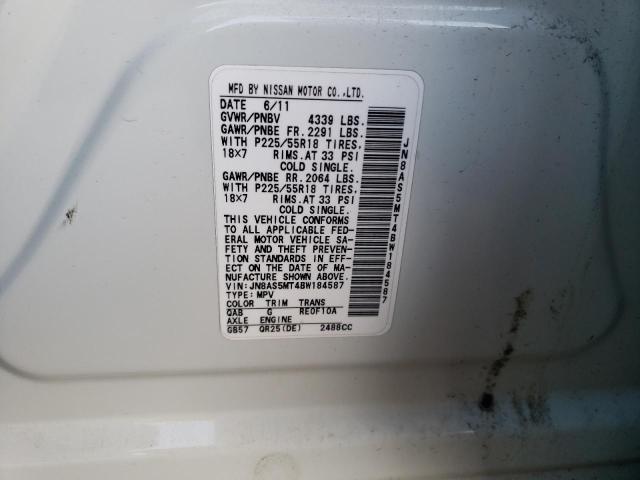 2011 Nissan Rogue S VIN: JN8AS5MT4BW184587 Lot: 52726244