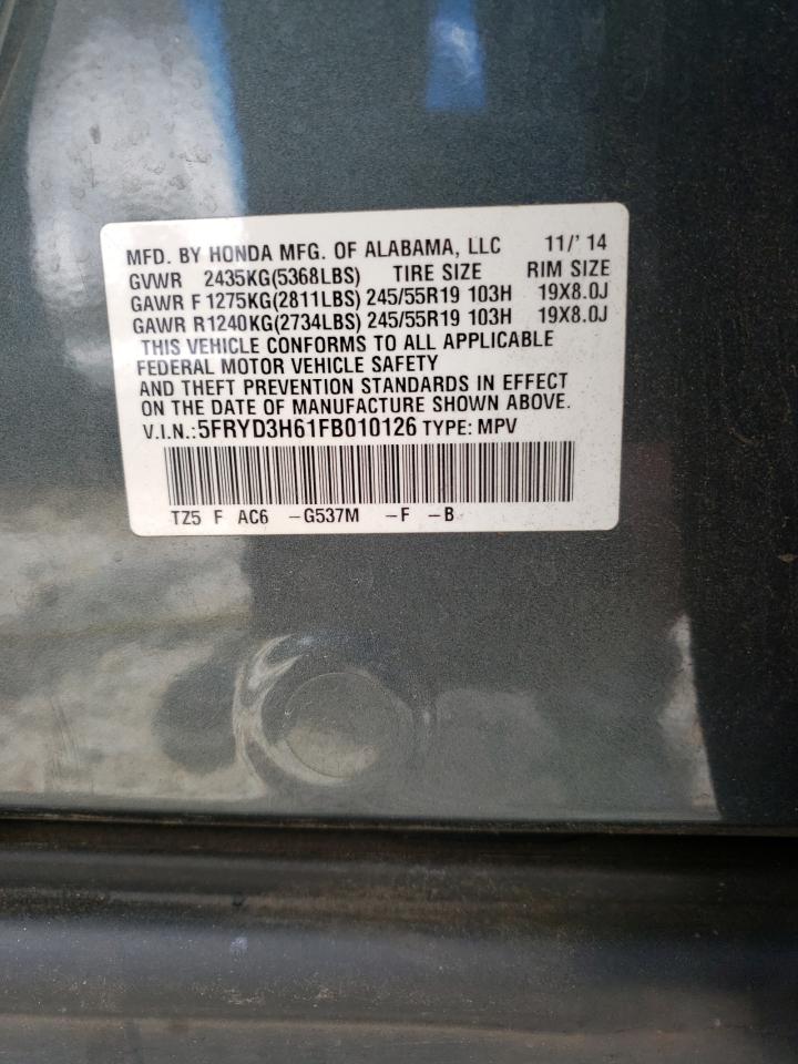 5FRYD3H61FB010126 2015 Acura Mdx Technology