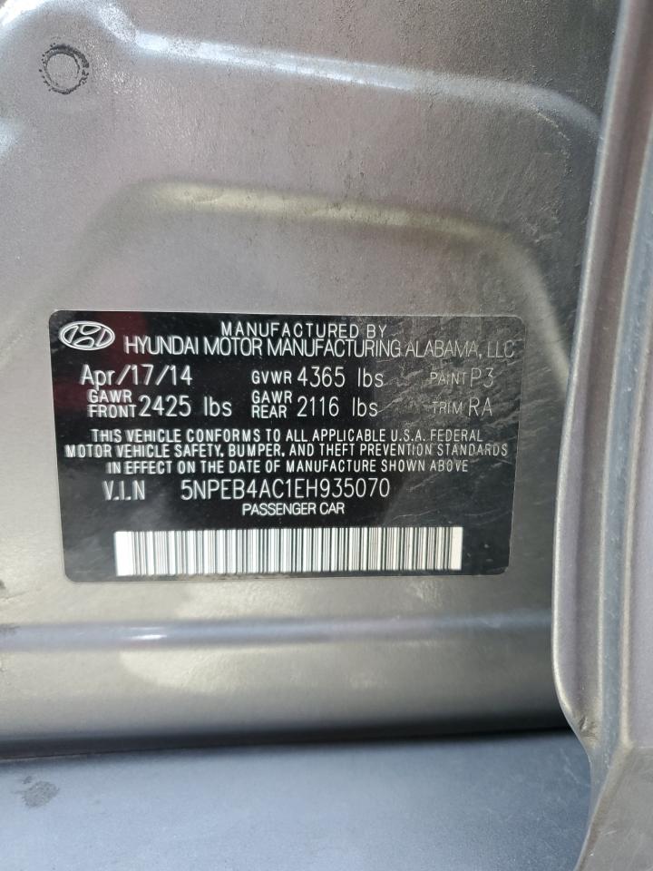 5NPEB4AC1EH935070 2014 Hyundai Sonata Gls