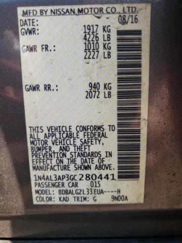 2016 NISSAN ALTIMA 2.5 - 1N4AL3AP3GC280441