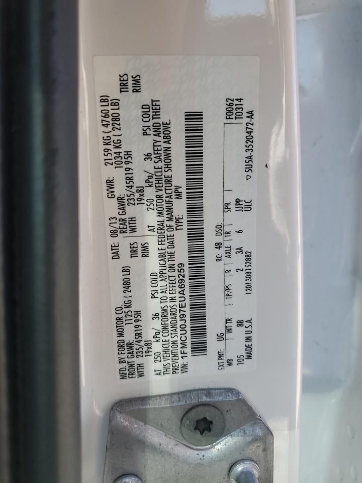 1FMCU0J97EUA69259 2014 Ford Escape Titanium