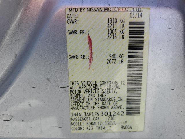 2015 NISSAN ALTIMA 2.5 - 1N4AL3AP1FN301242
