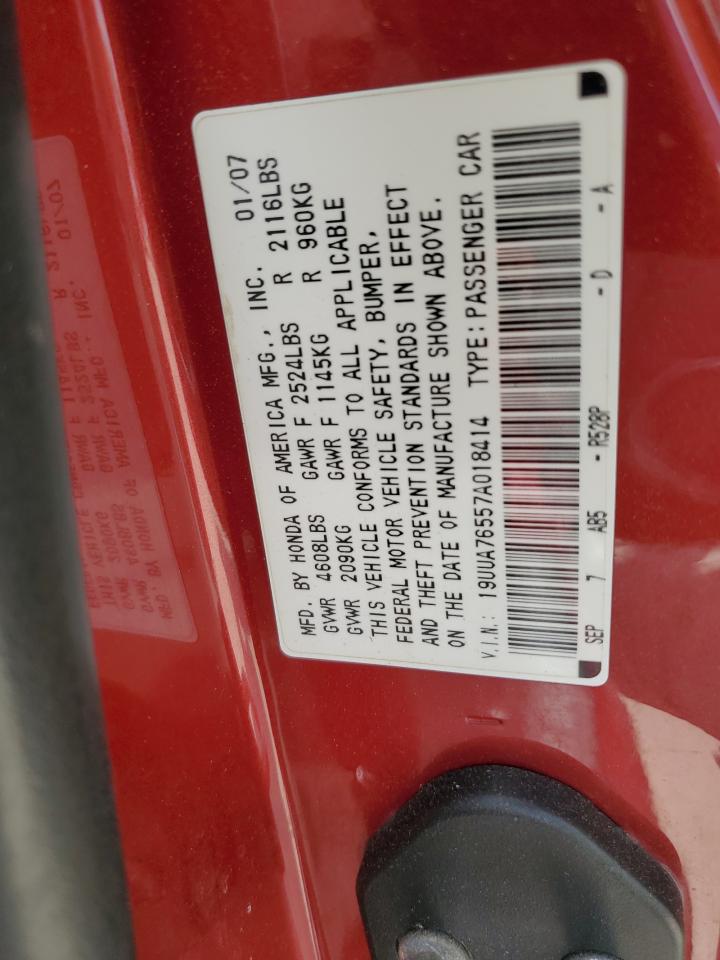 19UUA76557A018414 2007 Acura Tl Type S