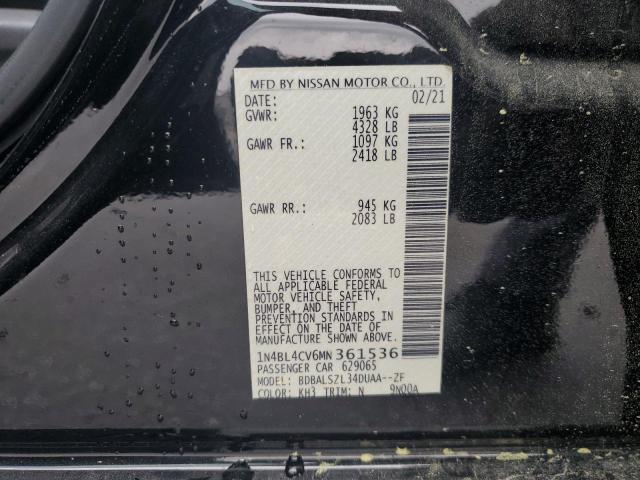 2021 NISSAN ALTIMA SR - 1N4BL4CV6MN361536