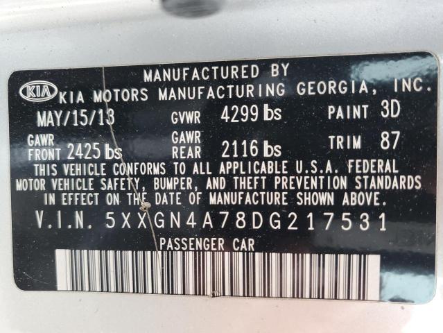 2013 Kia Optima Ex VIN: 5XXGN4A78DG217531 Lot: 44111394