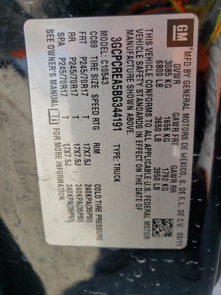 3GCPCREA5BG344191 2011 Chevrolet Silverado C1500 Ls