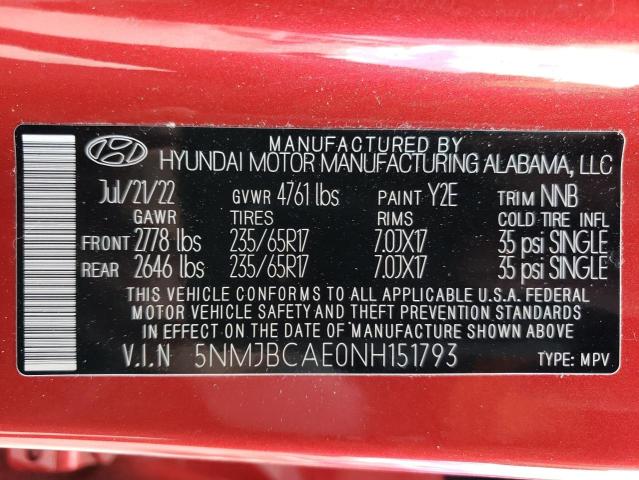 5NMJBCAE0NH151793 2022 HYUNDAI TUCSON - Image 13