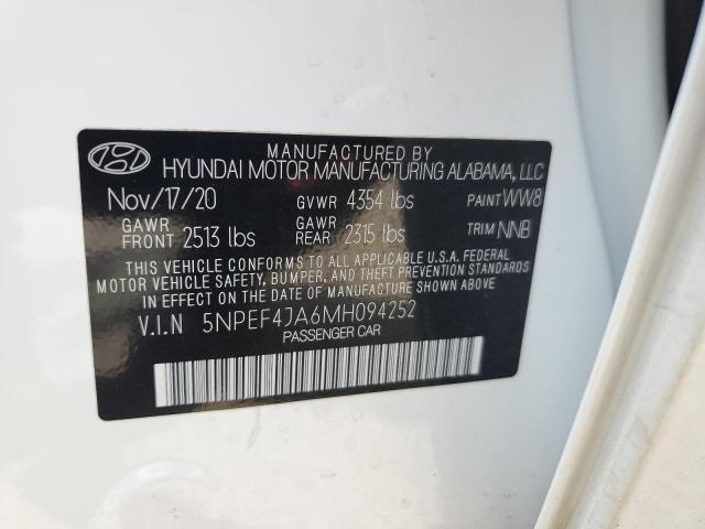 2021 Hyundai Sonata Sel VIN: 5NPEF4JA6MH094252 Lot: 51797754