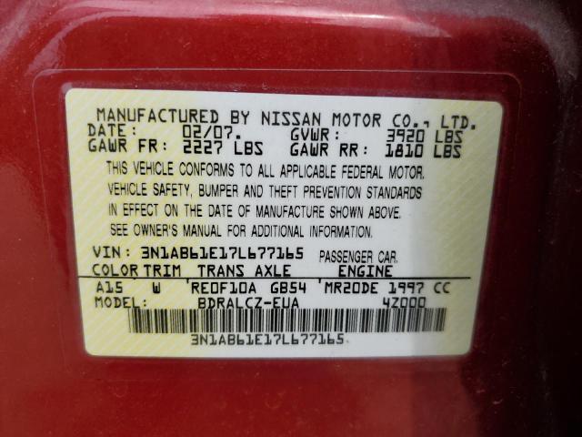 2007 Nissan Sentra 2.0 VIN: 3N1AB61E17L677165 Lot: 51547434