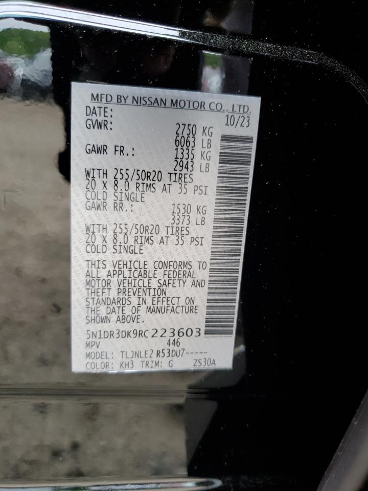 5N1DR3DK9RC223603 2024 Nissan Pathfinder Platinum