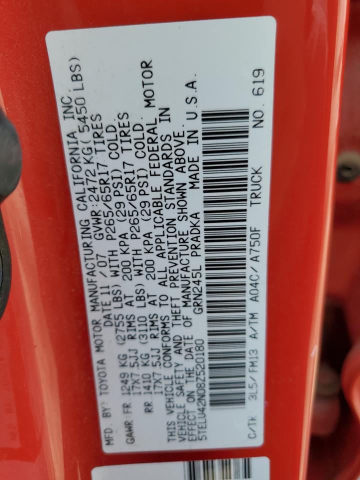 5TELU42N08Z520180 2008 Toyota Tacoma Double Cab