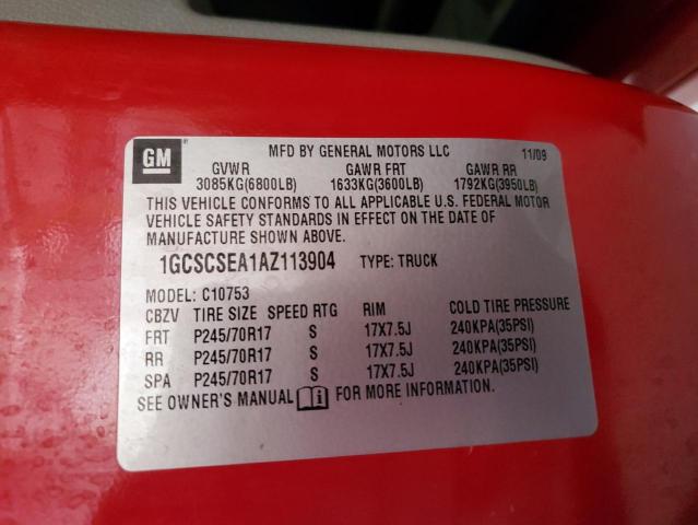 2010 Chevrolet Silverado C1500 Lt VIN: 1GCSCSEA1AZ113904 Lot: 52129914