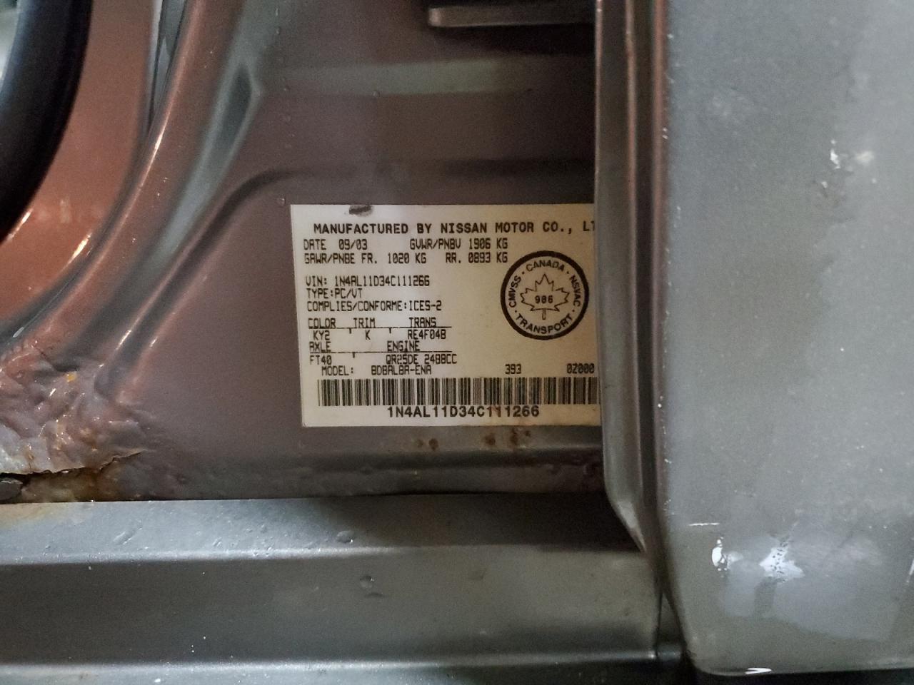 1N4AL11D34C111266 2004 Nissan Altima Base