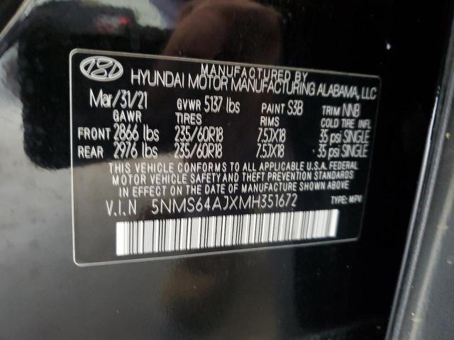 2021 Hyundai Santa Fe Sel VIN: 5NMS64AJXMH351672 Lot: 52089464