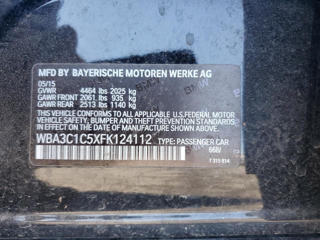 2015 BMW 328 I Sulev VIN: WBA3C1C5XFK124112 Lot: 39248830
