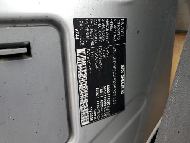 2009 Dodge Sprinter 3500 VIN: WD0PF445X95372141 Lot: 52975874