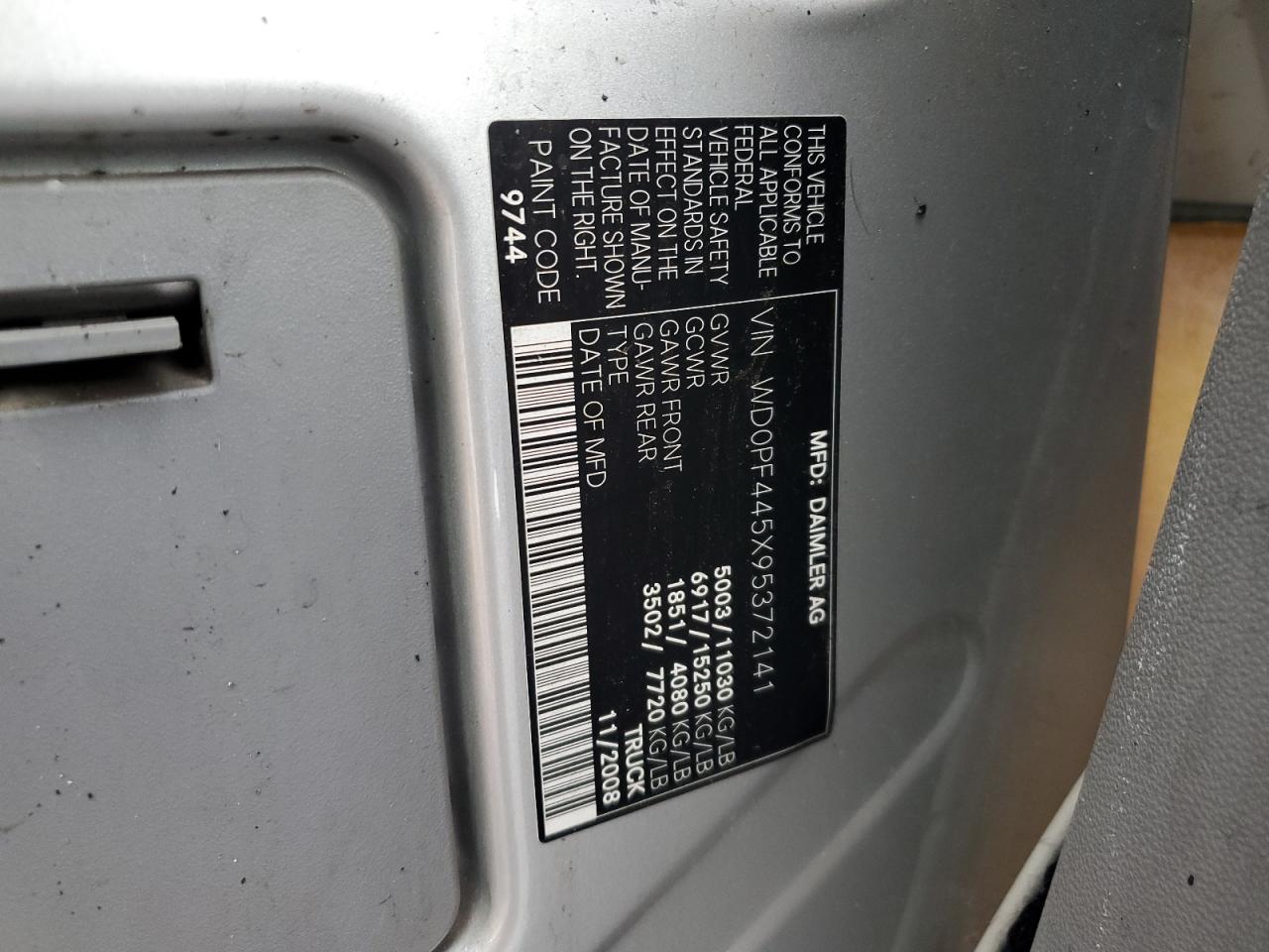 WD0PF445X95372141 2009 Dodge Sprinter 3500