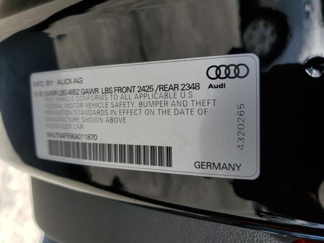 2019 Audi A5 Premium Plus VIN: WAUTNAF55KA011870 Lot: 52961444