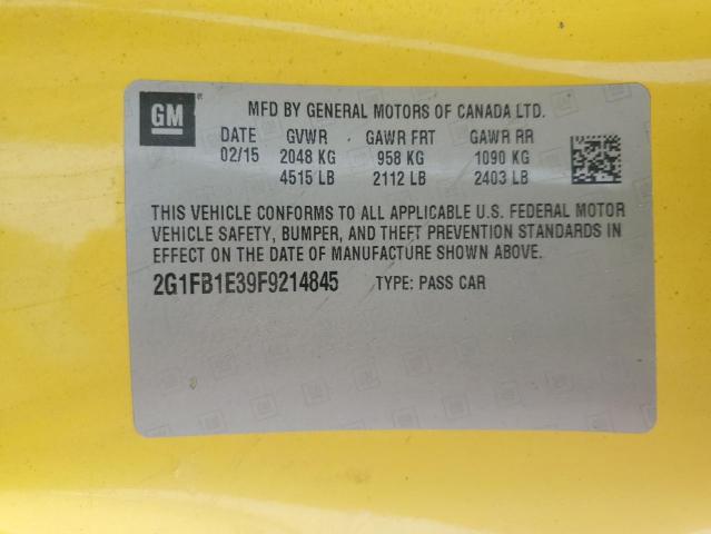 2015 CHEVROLET CAMARO LS 2G1FB1E39F9214845