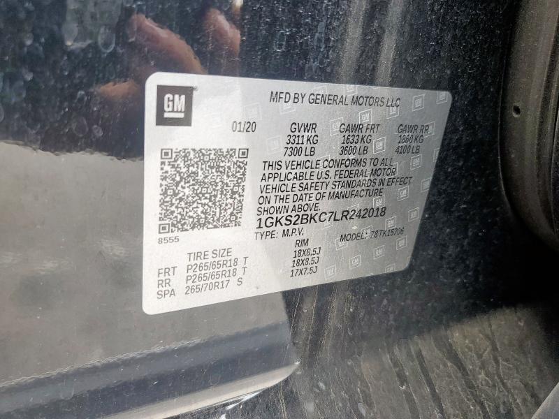 2020 GMC YUKON SLT - 1GKS2BKC7LR242018