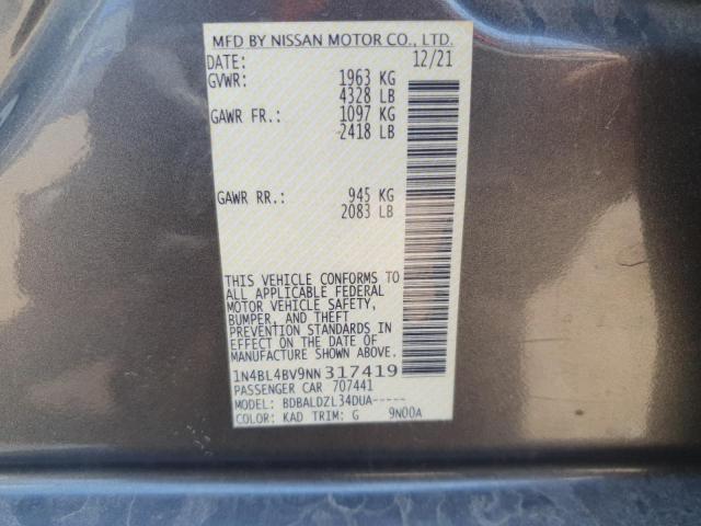 2022 NISSAN ALTIMA S - 1N4BL4BV9NN317419