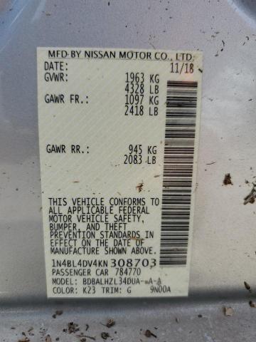 2019 NISSAN ALTIMA SV - 1N4BL4DV4KN308703
