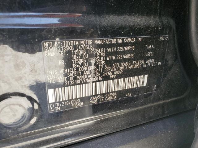 2022 TOYOTA RAV4 TRD O 2T3S1RFVXNW308616