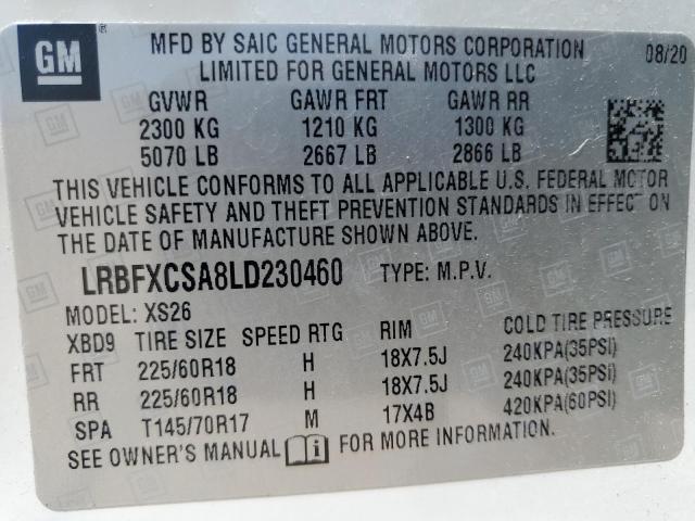 2020 BUICK ENVISION E - LRBFXCSA8LD230460