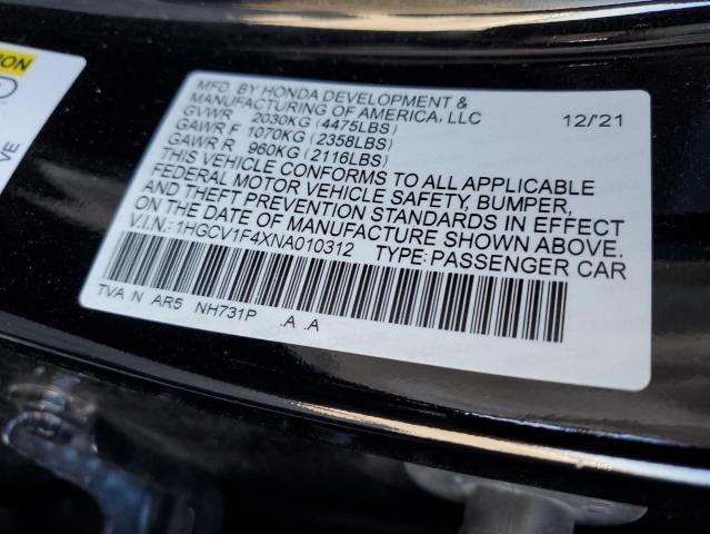 2022 HONDA ACCORD SPO - 1HGCV1F4XNA010312