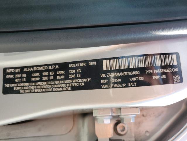 2019 ALFA ROMEO GIULIA - ZARFAMAN9K7604090
