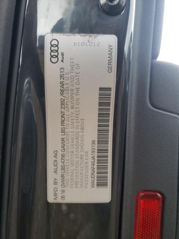 2018 AUDI A4 PREMIUM - WAUDNAF46JA193136