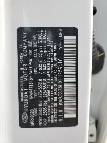 2020 HYUNDAI TUCSON LIM - KM8J33ALXLU259416