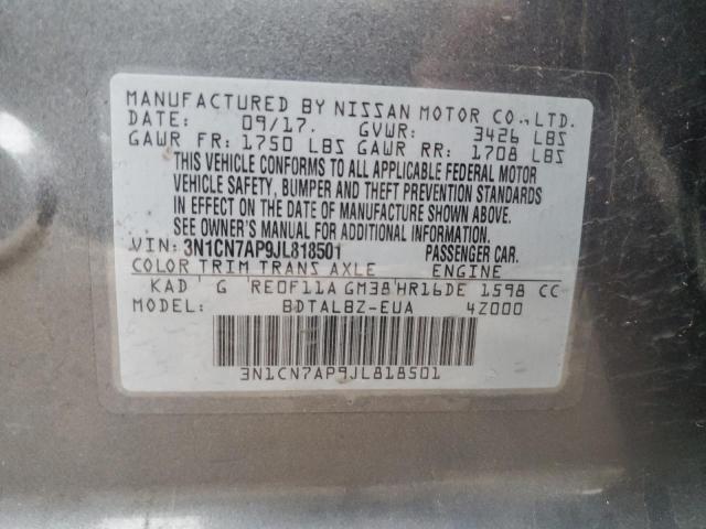 2018 NISSAN VERSA S - 3N1CN7AP9JL818501
