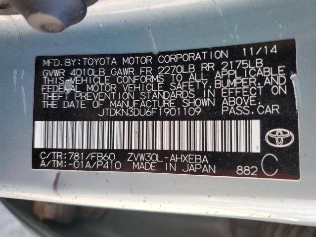 2015 TOYOTA PRIUS - JTDKN3DU6F1901109