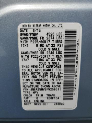 2015 NISSAN ROGUE SELE JN8AS5MV8FW259511