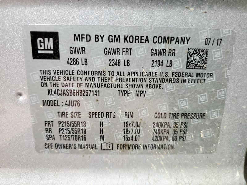 2017 BUICK ENCORE PRE - KL4CJASB6HB257141