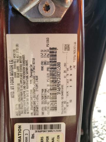 2017 FORD FUSION SE - 3FA6P0H73HR212500