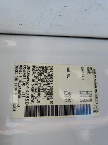 2016 NISSAN MAXIMA 3.5 - 1N4AA6AP4GC432850