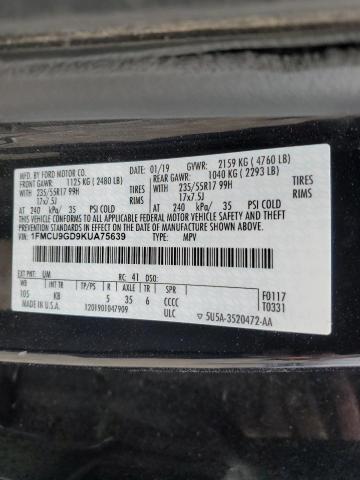 2019 FORD ESCAPE SE - 1FMCU9GD9KUA75639