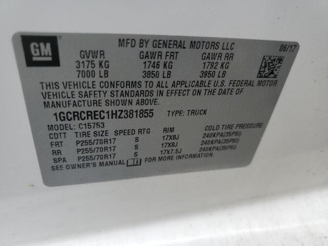 2017 CHEVROLET SILVERADO - 1GCRCREC1HZ381855