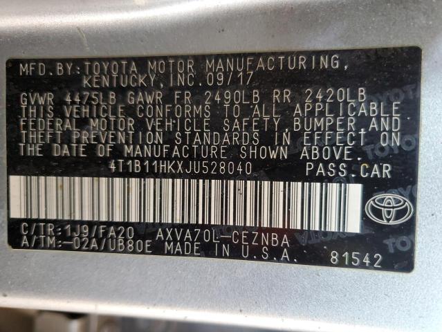 2018 TOYOTA CAMRY L - 4T1B11HKXJU528040