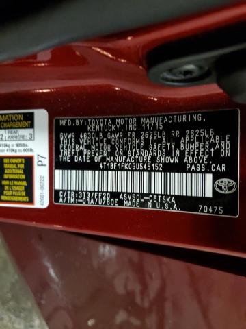 2016 TOYOTA CAMRY LE - 4T1BF1FK0GU545152