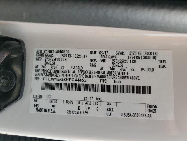 2017 FORD F150 SUPER - 1FTEW1EG8HFC44455