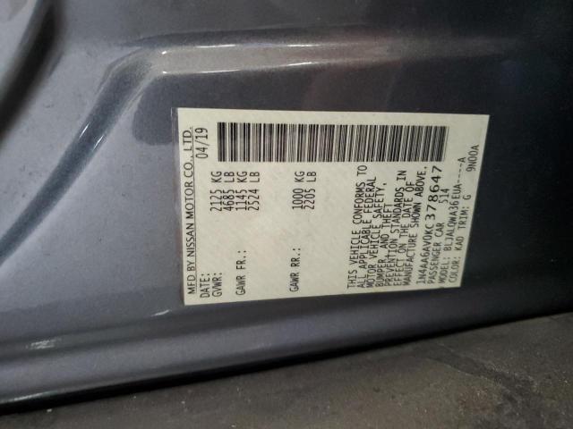 2019 NISSAN MAXIMA S - 1N4AA6AV0KC378647