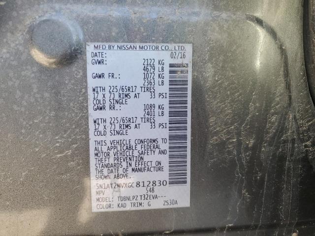 2016 NISSAN ROGUE S - 5N1AT2MVXGC812830