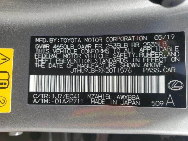 2019 LEXUS UX 250H JTHU9JBHXK2011576