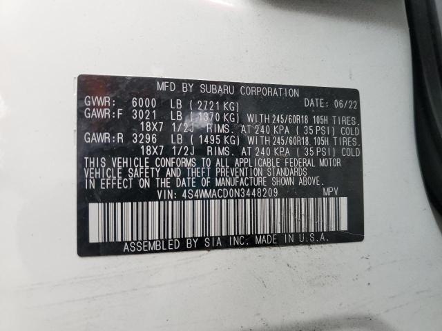 2022 SUBARU ASCENT PRE 4S4WMACD0N3448209