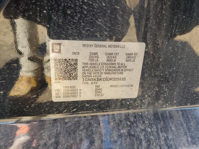 2018 CHEVROLET TAHOE K150 1GNSKBKC0JR325533