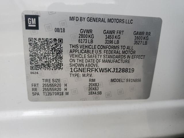 2019 CHEVROLET TRAVERSE L - 1GNERFKW5KJ128819